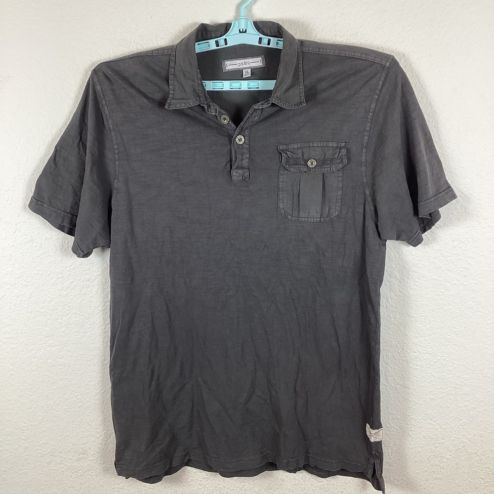 PD&C Mens Polo Sz XL Short Sleeve Solid Pullover Collared Soft Excellent